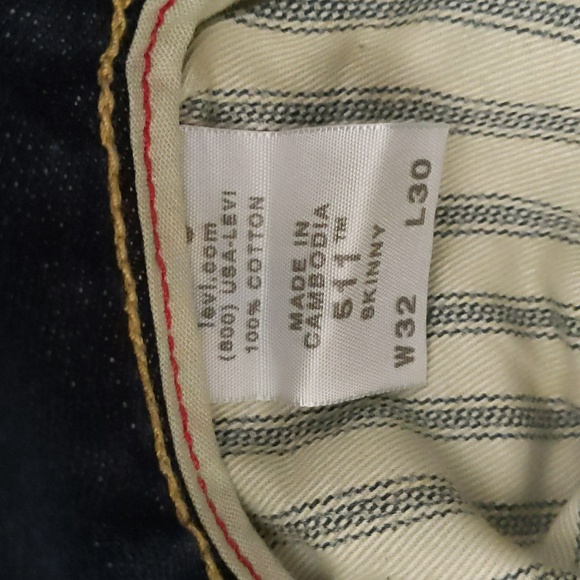 Levi's 511 Skinny Jeans Blue Wash Size 32x30 - Picture 4 of 9
